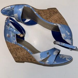 PESARO floral wedge shoes